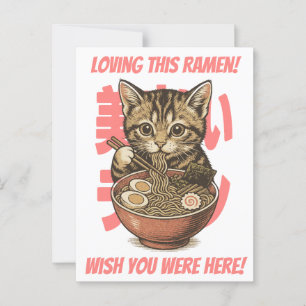 Yummy Ramen Kitten Briefkaart