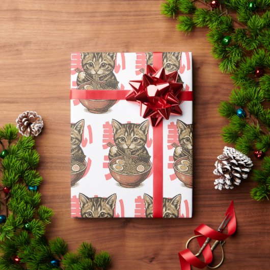 Yummy Ramen Kitten Cadeaupapier (Feestdagen Geschenken)