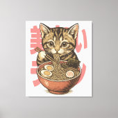 Yummy Ramen Kitten Canvas Afdruk (Voorkant)
