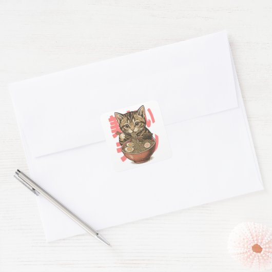 Yummy Ramen Kitten Sticker (Envelop)