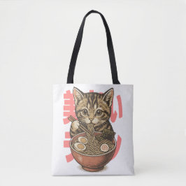 Yummy Ramen Kitten Tote Bag