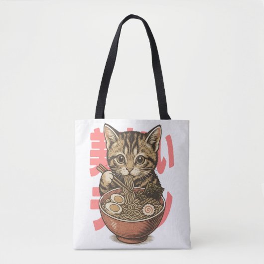 Yummy Ramen Kitten Tote Bag (Voorkant)