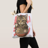 Yummy Ramen Kitten Tote Bag (Dichtbij)