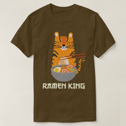 Yummy Ramen Noodles's Schattige Kat Ramen King T-shirt (Design voorkant)