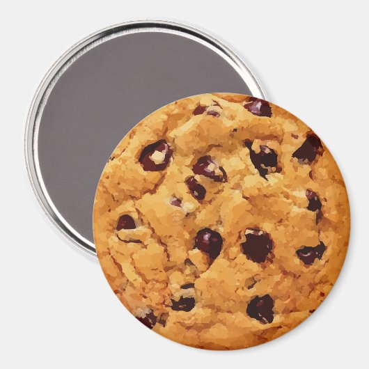 Yummy Realistische Chocolade Chip Cookie Magnet (Voorkant / Achterkant)