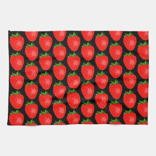 Yummy Red Strawberry World Funky Pattern Theedoek (Horizontaal)
