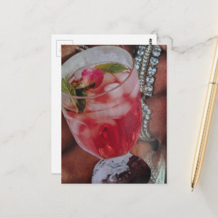 Yummy Rose Drink en Jewels Mixed Media Collage  Briefkaart