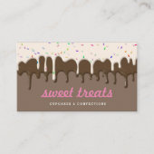 Yummy Roze Cupcake Icing Ice Cream Drips Business Visitekaartje (Voorkant)