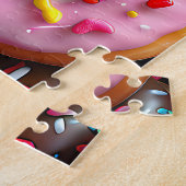 Yummy Roze en Chocolade Donuts met Sprinkles Legpuzzel (Zijkant)