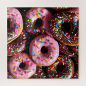 Yummy Roze en Chocolade Donuts met Sprinkles Legpuzzel (Horizontaal)