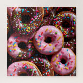 Yummy Roze en Chocolade Donuts met Sprinkles Legpuzzel (Verticaal)