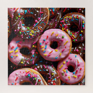 Yummy Roze en Chocolade Donuts met Sprinkles Legpuzzel