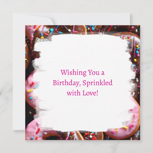 Yummy Roze en Chocolade Donuts Verjaardag (Achterkant)