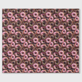Yummy Roze en Chocolade Donuts Verjaardag Cadeaupapier (Vlak)