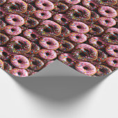 Yummy Roze en Chocolade Donuts Verjaardag Cadeaupapier (Hoek)
