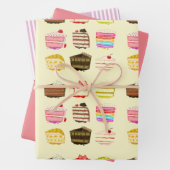 Yummy roze koekjes girly lekkere behandelingen inpakpapier vel (In situ)