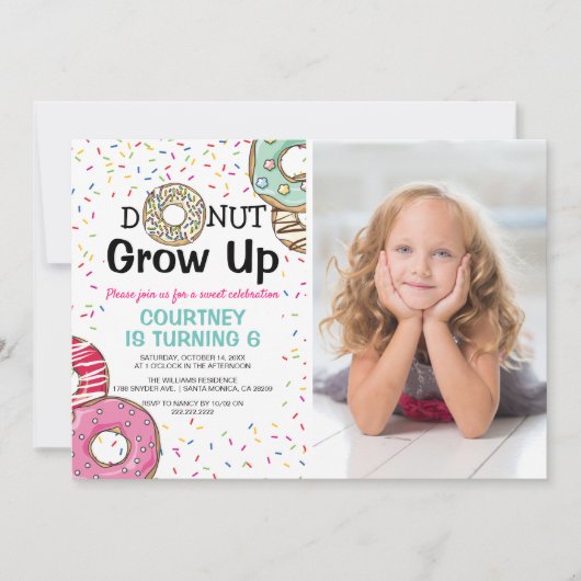 Yummy Scrummy 'Donut Grow Up Kids Birthday' Kaart (Voorkant)