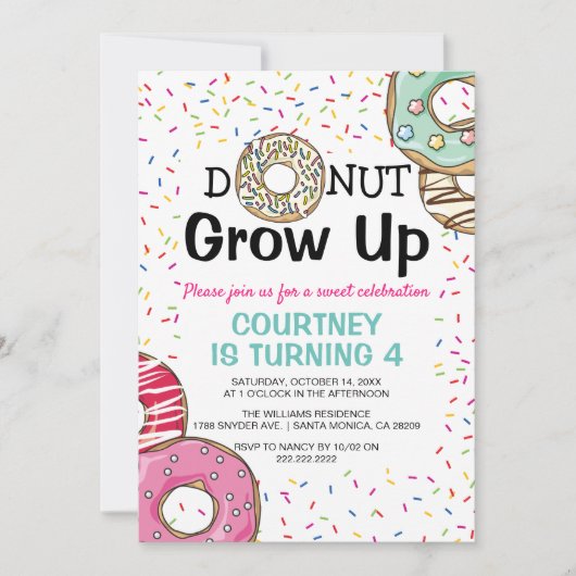 Yummy Scrummy 'Donut Grow up' Kinderen van afgelop Kaart (Voorkant)