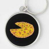 Yummy Sliced Pizza Cartoon Design Sleutelhanger (Voorkant)