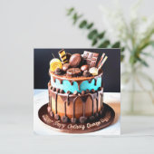 Yummy Snoep Chocolate Cake Gepersonaliseerd (Staand voorkant)