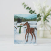 Yummy Snowman Veulen Kerst briefkaart (Staand voorkant)