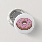 Yummy Sprinkle Donut Emoji Ronde Button 3,2 Cm (Voorkant /achterkant)