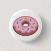 Yummy Sprinkle Donut Emoji Ronde Button 3,2 Cm (Voorkant)
