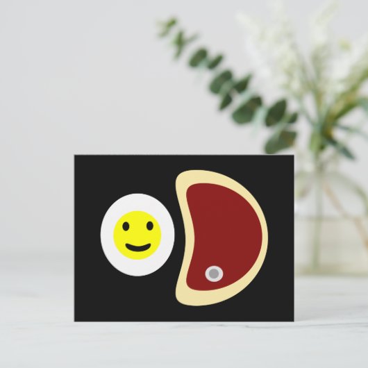 Yummy Steak en Eggs Briefkaart (Staand voorkant)