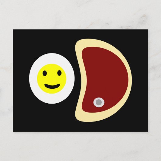 Yummy Steak en Eggs Briefkaart (Voorkant)