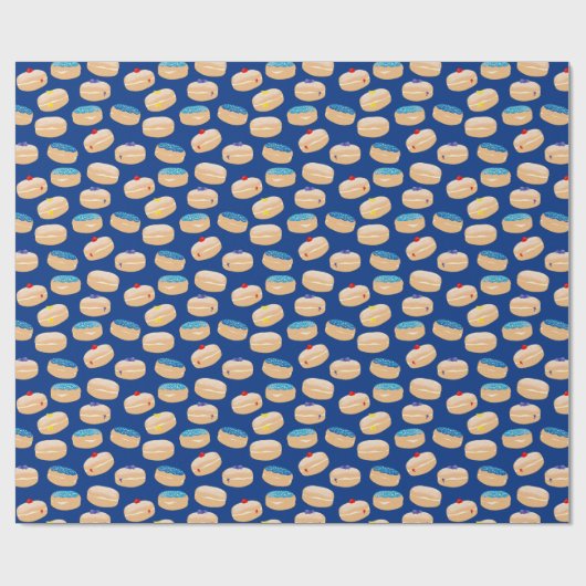 Yummy Sufganiyot Jelly Donuts Hanukkah Pattern Cadeaupapier (Vlak)