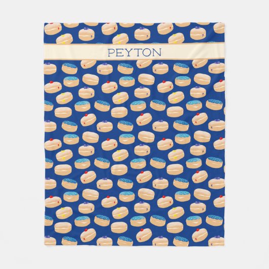 Yummy Sufganiyot Jelly Donuts Hanukkah Pattern Fleece Deken (Voorkant)