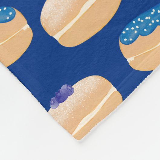 Yummy Sufganiyot Jelly Donuts Hanukkah Pattern Fleece Deken (Hoek)