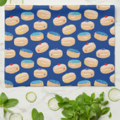 Yummy Sufganiyot Jelly Donuts Hanukkah Pattern Theedoek (Gevouwen)