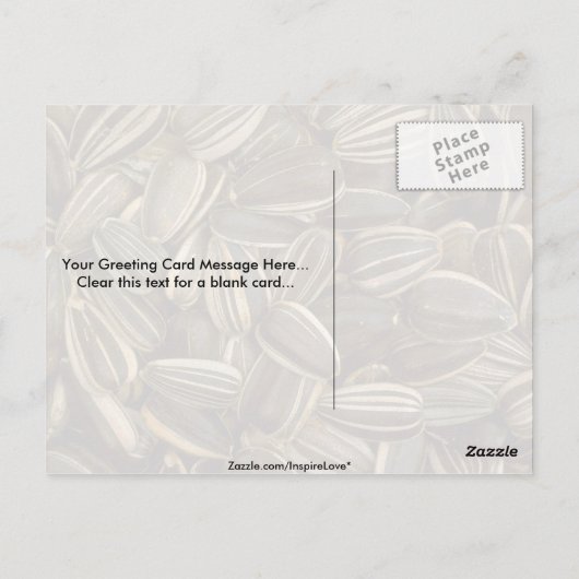 Yummy Sunflower seed Briefkaart (Achterkant)