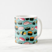 Yummy Sushi Fun Illustrated Pattern Koffiemok (Voorkant rechts)