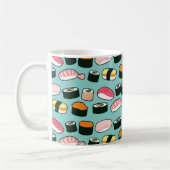 Yummy Sushi Fun Illustrated Pattern Koffiemok (Links)