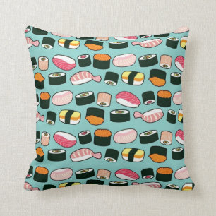 Yummy Sushi Fun Illustrated Pattern Kussen