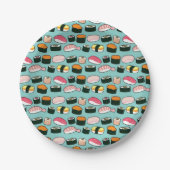 Yummy Sushi Party Fun Illustrated Pattern Papieren Bordje (Voorkant)
