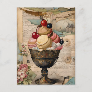 Yummy Sweets Vintage Collage Briefkaart