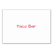 Yummy Taco Bar Tafelkaart Kaart (Achterkant)
