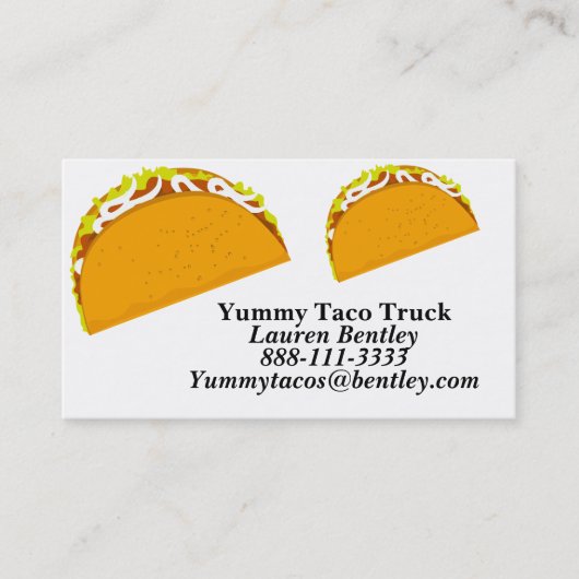 Yummy Taco Food Truck Visitekaartjes (Voorkant)