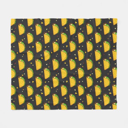 Yummy Taco Pattern Fleece Deken (Voorkant (Horizontaal))