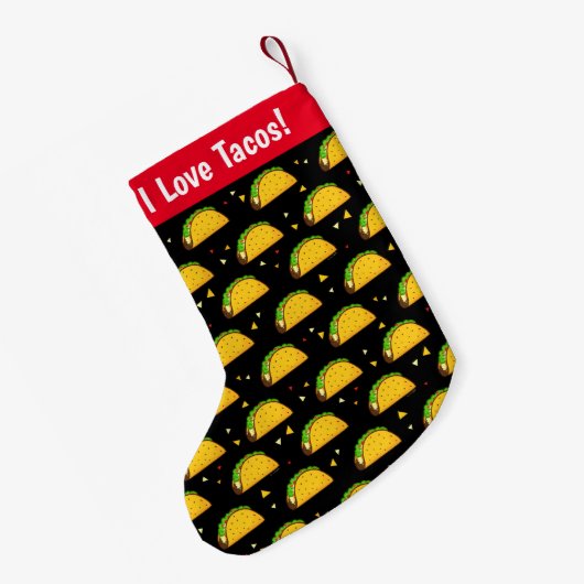 Yummy Taco Pattern Kleine Kerstsok (Achterkant (Hangend))