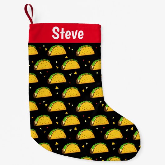 Yummy Taco Pattern Kleine Kerstsok (Voorkant)