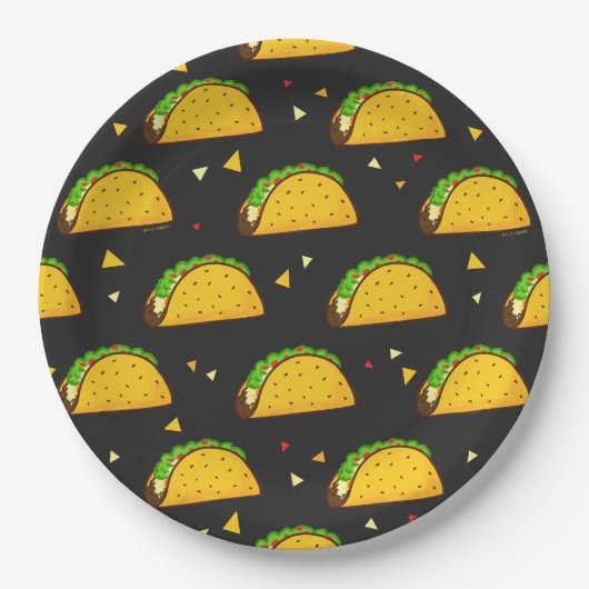 Yummy Taco Pattern Papieren Bordje (Voorkant)