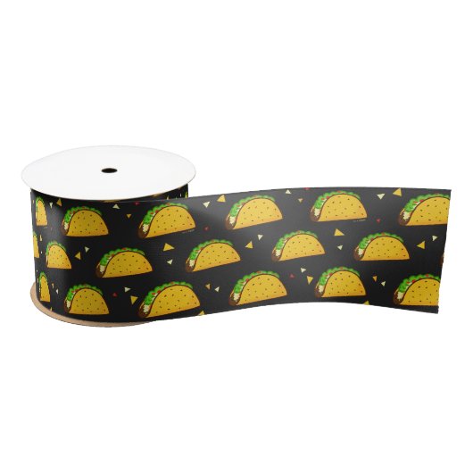 Yummy Taco Pattern Satijnen Lint (Spoel)