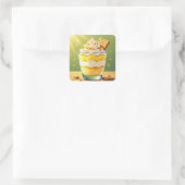 Yummy Vanilla Pudding  Vierkante Sticker (Tas)