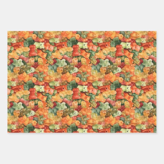 Yummy Waterverf Gummy Beer Pattern Inpakpapier Vel (Voorkant)