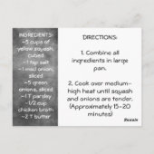 Yummy Yellow Squash Recipe Briefkaart (Achterkant)