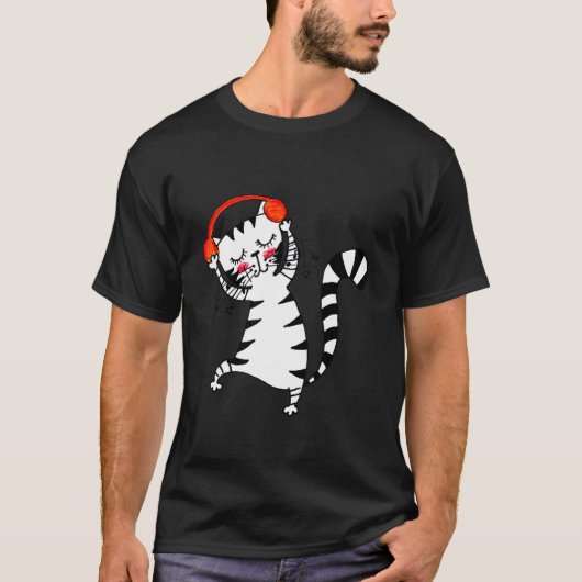 Yuna Cat is blij met haar nieuwe hoofdtelefoon T-shirt (Voorkant)
